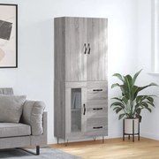 vidaXL Armário alto 69,5x34x180 cm derivados de madeira sonoma cinza