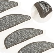 vidaXL Tapete/carpete para degraus 15 pcs 65x21x4 cm antracite