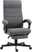 Vinsetto Cadeira Escritório Giratória Reclinável com Altura Ajustável e Apoio para os Pés Retrátil 68x67x106-114 cm Cinza | Aosom Portugal