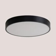 Plafon De Teto Led Redondo Ø40 Cm Em Ferro Cosmin Preto - Sklum