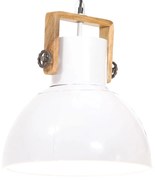 vidaXL Candeeiro suspenso industrial redondo 25 W 40 cm E27 branco