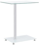vidaXL Mesa de apoio formato em U 45x30x58cm vidro temp. transparente
