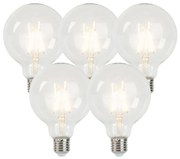 Conjunto de 5 lâmpadas LED reguláveis E27 G95 5W 470lm 2700K