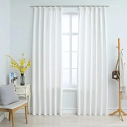 vidaXL Cortinas blackout com ganchos 2 pcs 140x245 cm branco sujo
