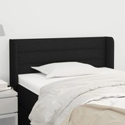 Cabeceira de cama c/ abas tecido 103x16x78/88 cm preto