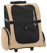 vidaXL Carrinho para animais de estimação 3 em 1 Design Areia 48x32x(57-106) cm Tecido Oxford