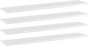 vidaXL Prateleiras estante 4pcs 100x20x1,5cm contrap. branco brilhante