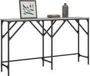 vidaXL Mesa consola 140x29x75 cm derivados de madeira cinzento sonoma