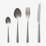 Conjunto De Talheres Em Aço Inoxidável 16 Peças Sornia Cinza Cromado - Sklum