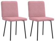 vidaXL Cadeiras de jantar 2 pcs veludo rosa