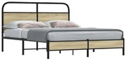 vidaXL Estrutura cama s/ colchão derivados de madeira carvalho sonoma