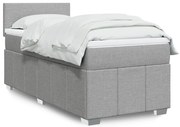 vidaXL Cama com molas/colchão 80x200 cm tecido cinza-claro