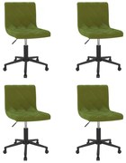 Cadeiras de jantar giratórias 4 pcs veludo verde-claro