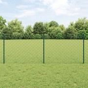 Cerca de Cadeia com 10 Postes em U Verde 0.8x10 m Aço