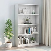 vidaXL Estante 4 prateleiras derivados de madeira branco brilhante
