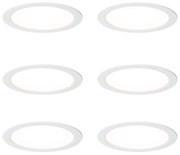 Conjunto de 6 focos embutidos brancos 14,5cm Incl. LED ajustável em Kelvin com interruptor DIP - Stephanie
