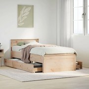 vidaXL Cama sem colchão com cabeceira 100x200 cm madeira pinho maciça