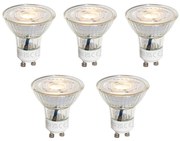 Set van 5 GU10 50mm 3-staps dimbaar in Kelvin LED lampen helder 4.5W 380 lm 2000-2700K