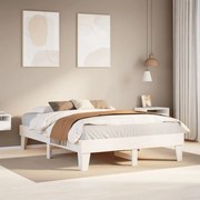 Cama sem colchão 140x190 cm madeira de pinho maciça branco