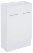 kleankin Móvel de Casa de Banho com Lavatório Cerâmico Móvel de Casa de Banho de Parede com 2 Portas Estilo Moderno 50x86x25 cm Branco