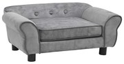 vidaXL Sofá para cães 72x45x30 cm pelúcia cinzento