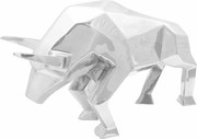 vidaXL Escultura de touro Prateado 74 x 23 x 39 cm Alumínio