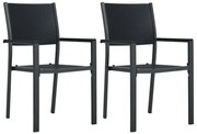 vidaXL Cadeiras jardim 2 pcs plástico preto aspeto vime
