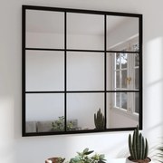 vidaXL Espelho de parede 60x60 cm metal preto