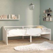 Sofá-cama de 3 lugares 90x200 cm madeira de pinho maciça branco