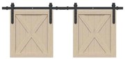 vidaXL Kit p/ porta de armário deslizante 122 cm aço carbono