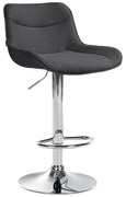 Banco alto em tecido com estrutura prateada 85-106 x 49 x 51 cm cinzento escuro