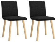 vidaXL Cadeiras de jantar 2 pcs tecido preto