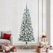 vidaXL Árvore de Natal Articulada Artificial Verde e Branco 210 cm