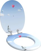 vidaXL Assento de Sanitário com Fechamento Suave Azul 44 x 38 cm