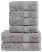 vidaXL 6pcs Conjunto toalhas banho premium SOLUND 600 gsm cinza