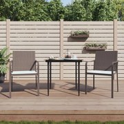 vidaXL Cadeiras jardim c/ almofadões 2pcs 56x59x84 cm vime PE castanho