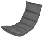 vidaXL Colchão lounge dobrável em tecido cinzento