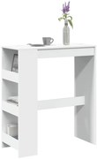 Mesa de bar com prateleiras derivados de madeira branco