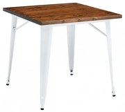 Mesa Cozinha e Sala de Jantar  Mesa TOL EK WOOD, aço, madeira, branca, 80x80 cms