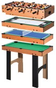 HOMCOM Mesa Multi-Jogos 4 em 1 Mesa de Jogos para Crianças acima de 6 Anos Matraquilho para Crianças Mesa de Bilhar Mesa de Ping-Pong 87x43x73 cm Madeira e Preto