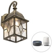 LED Candeeiro de parede exterior inteligente romântico bronze incl. Wifi A60 - London Clássico / Antigo,Rústico