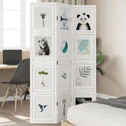vidaXL Biombo com 3 painéis madeira de paulownia maciça branco