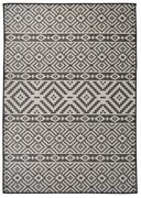 vidaXL Tapete de tecido plano para exterior 140x200 cm riscas pretas