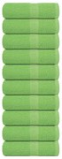 vidaXL Toalhas de rosto 10 unidades FROGN Verde-maçã 30x30 cm 100% algodão