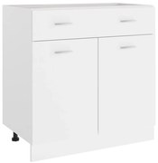 Armário inferior c/ gavetas 80x46x81,5cm contraplacado branco