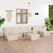 vidaXL 8 pcs conjunto lounge de paletes madeira de abeto impregnada