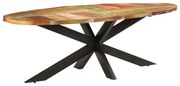 Mesa de jantar 240x100x75 cm madeira recuperada maciça