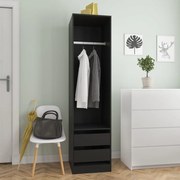 vidaXL Roupeiro com gavetas 50x50x200 cm derivados de madeira preto