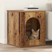 vidaXL Casa para Gatos Madeira antiga 53 x 52 x 62 cm