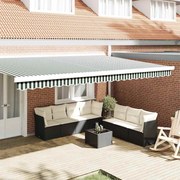 vidaXL Valência de Toldos 5m Verde e Branco 4.8x0.2 m